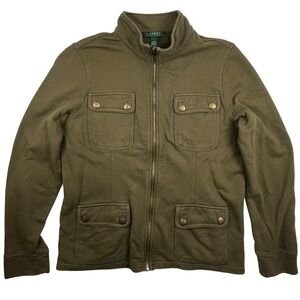 Lauren Ralph Lauren Army Green Jacket Pockets Size Large Women's Utility Field